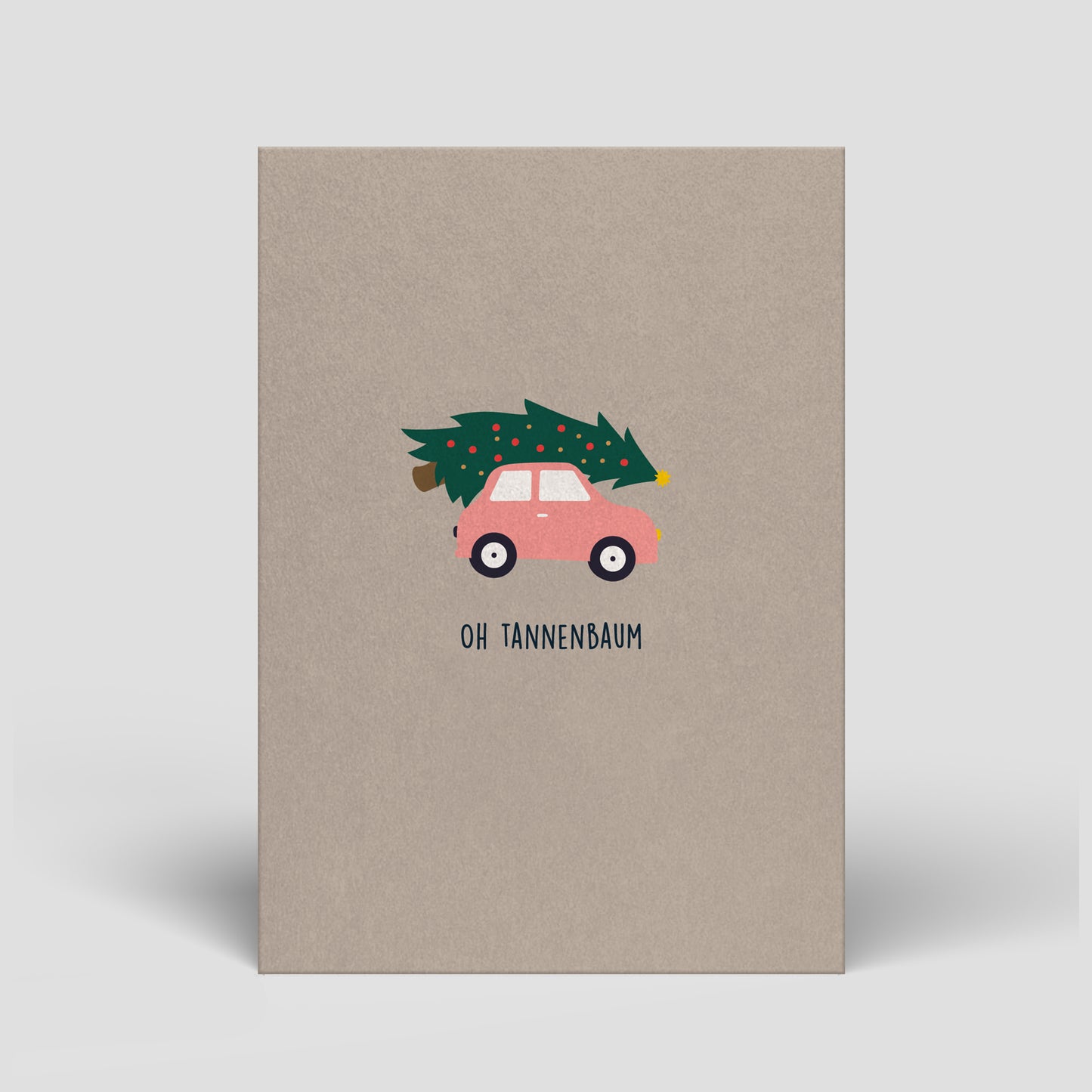 Postkarte - Weihnachten - Auto mit Tannenbaum - Nr. 7