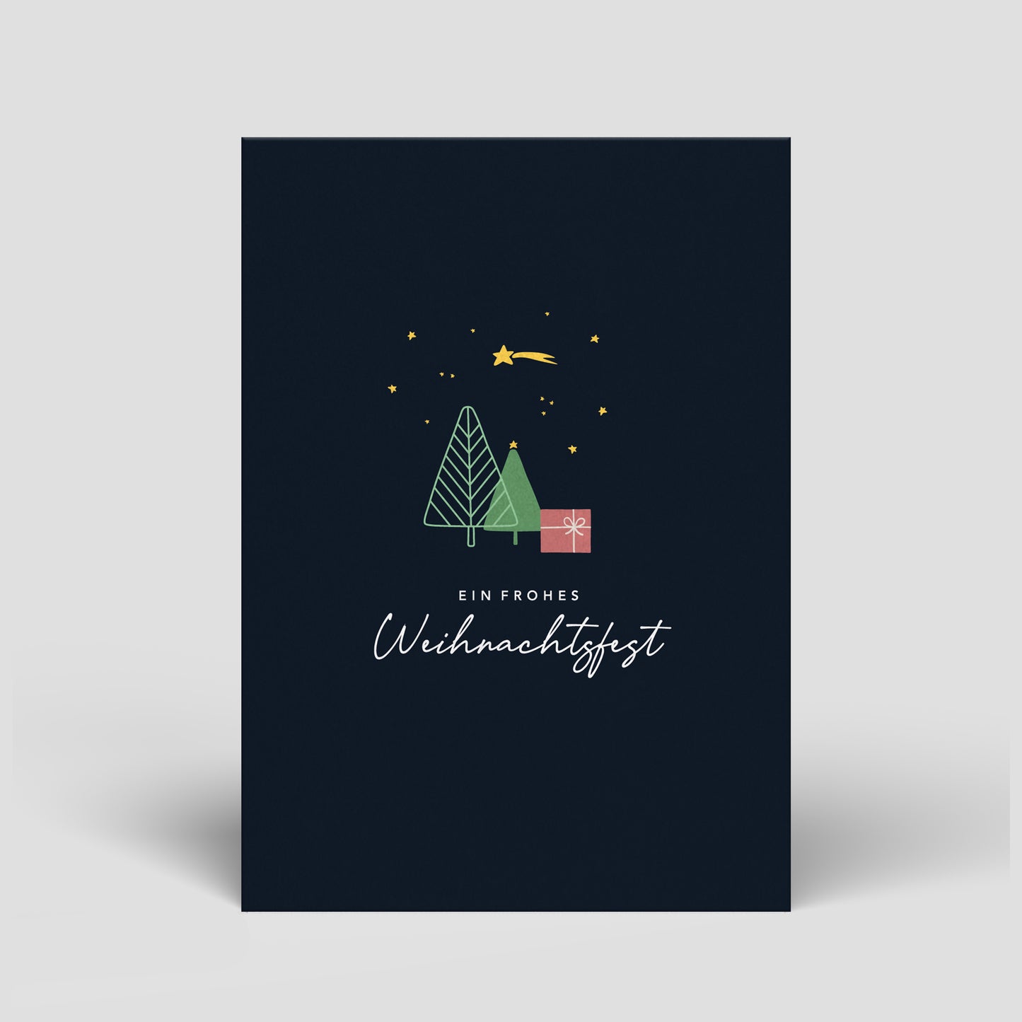 Postkarte - Weihnachten - Tannenbäume dunkelblau - Nr. 9