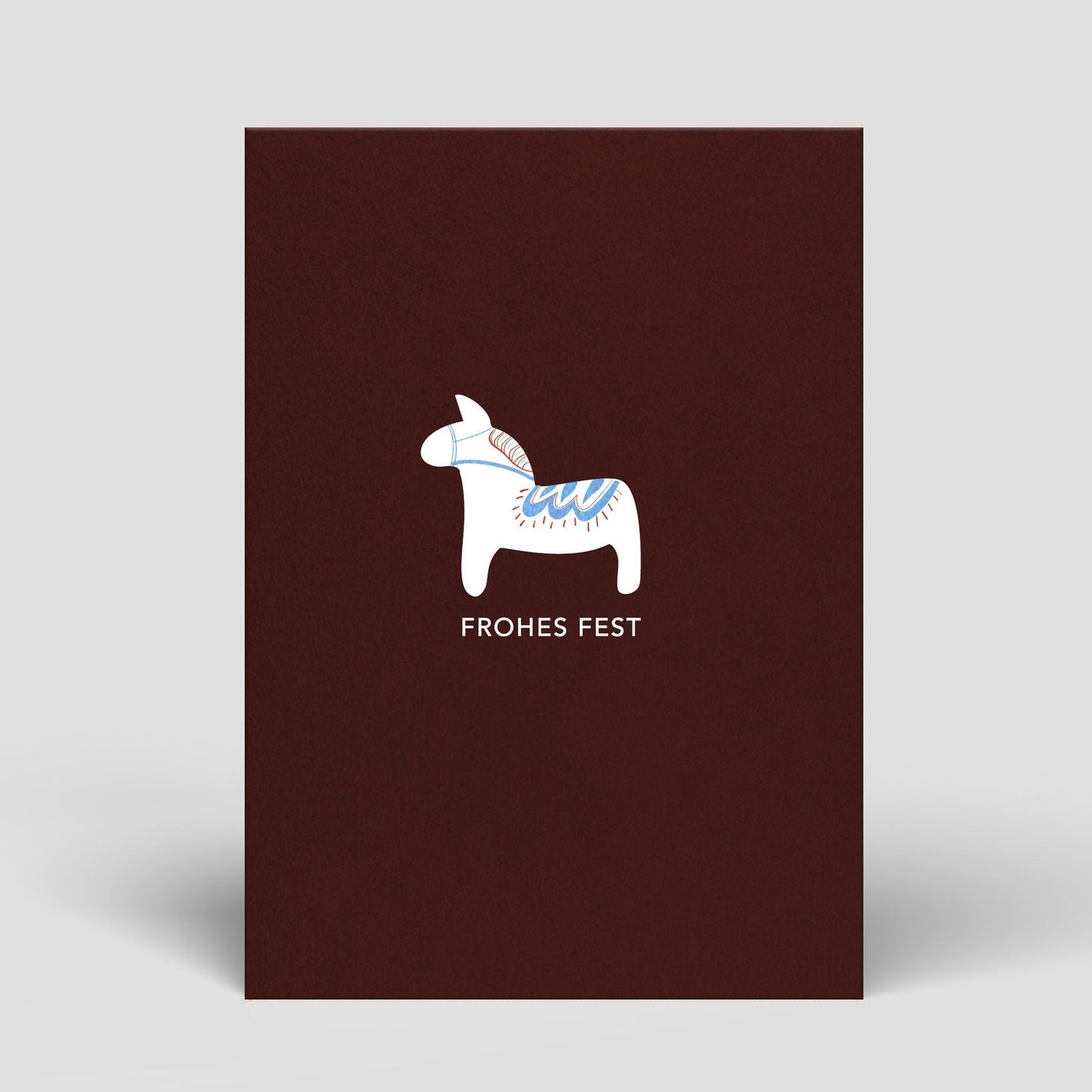 Postkarte - Weihnachten - Weißes Dalapferd - Nr. 13