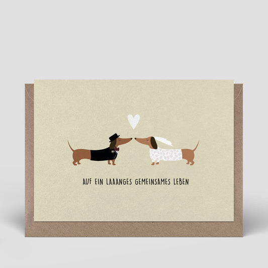 Klappkarte - Dackel Brautpaar - Nr. 262