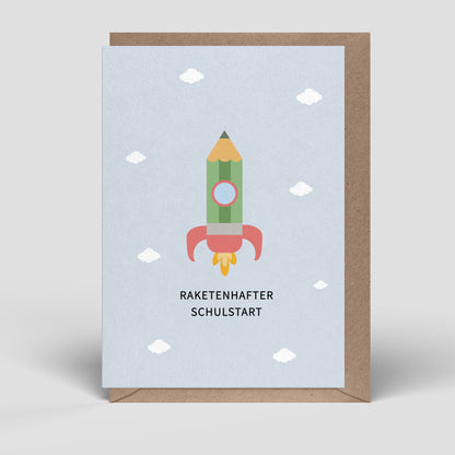 Klappkarte - Rakete zur Einschulung- Nr. 278