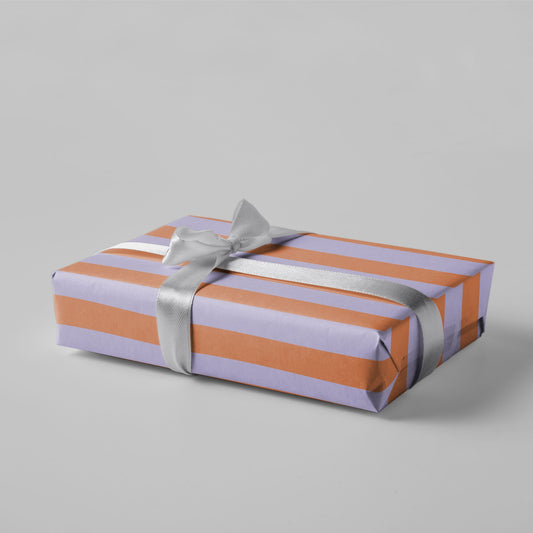 Geschenkpapier - Streifen lila/orange - Nr. 224