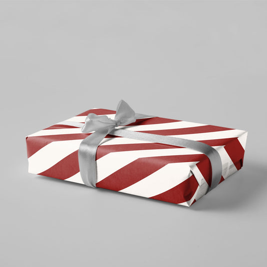Geschenkpapier - Streifen rot/weiß - Nr. 226