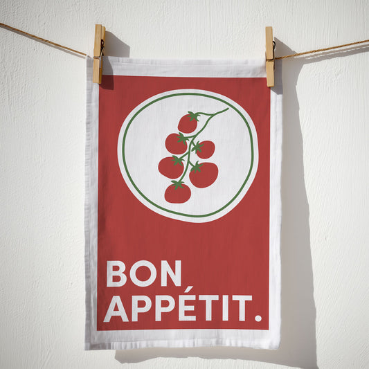 6 - Geschirrtuch Bio Baumwolle - Bon Appetit - Nr. 6
