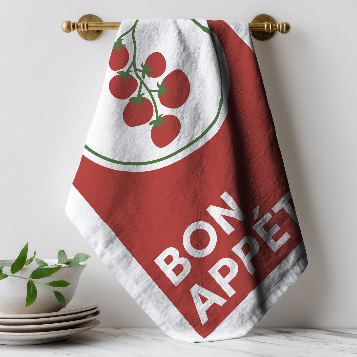 6 - Geschirrtuch Bio Baumwolle - Bon Appetit - Nr. 6