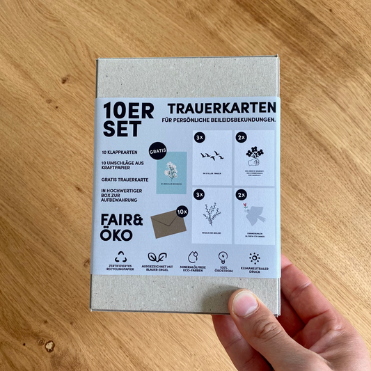 Trauerkarten 10er-Set - Doppelkarten/Klappkarten
