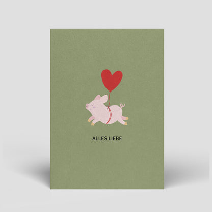 Postkarte - Geburtstag - Schwein - Nr. 316