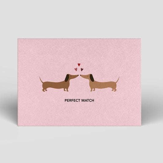 Postkarte - Dackel Perfect Match - Nr. 305