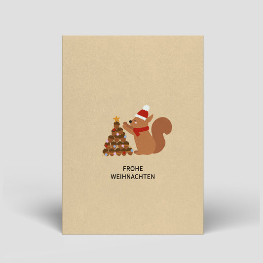 337 - Postkarte - Weihnachten - Eichhörnchen - Nr. 337