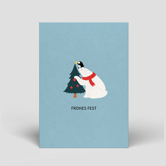 341 - Postkarte - Weihnachten - Eisbär - Nr. 341