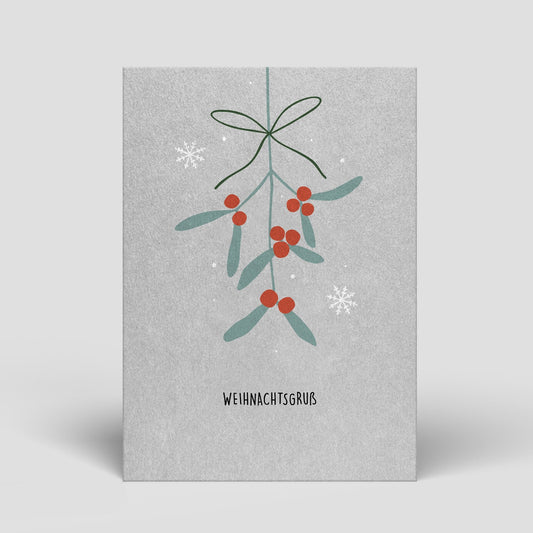 Postkarte - Weihnachten - Hängender Mistelzweig - Nr. 61