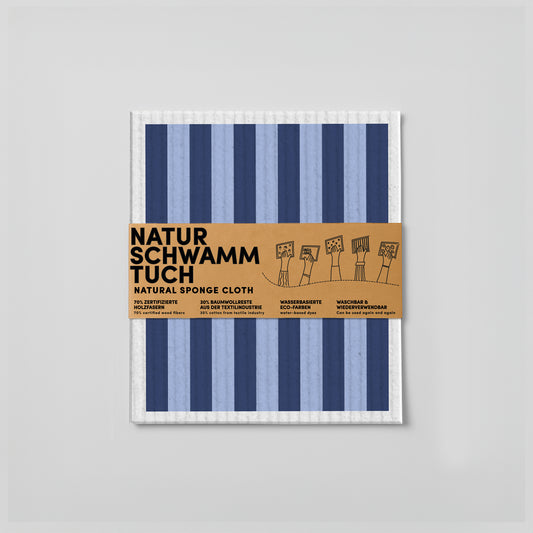 Schwammtuch - Streifen - Blau - Nr. 8