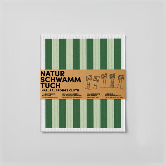 Schwammtuch - Streifen - Grün - Nr. 6