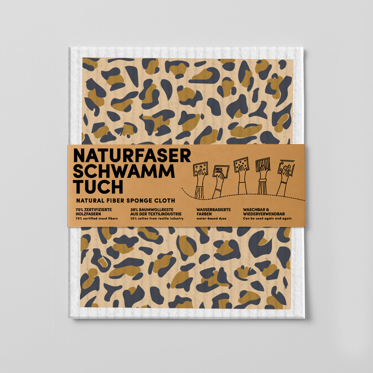 9 - Schwammtuch - Leoparden-Muster - Leo-Muster - Nr. 9