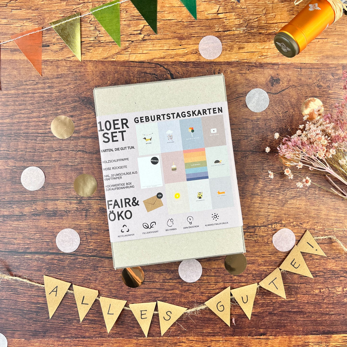 Postkarten-Set - 10 Geburtstagskarten + Umschläge - Nr. 32
