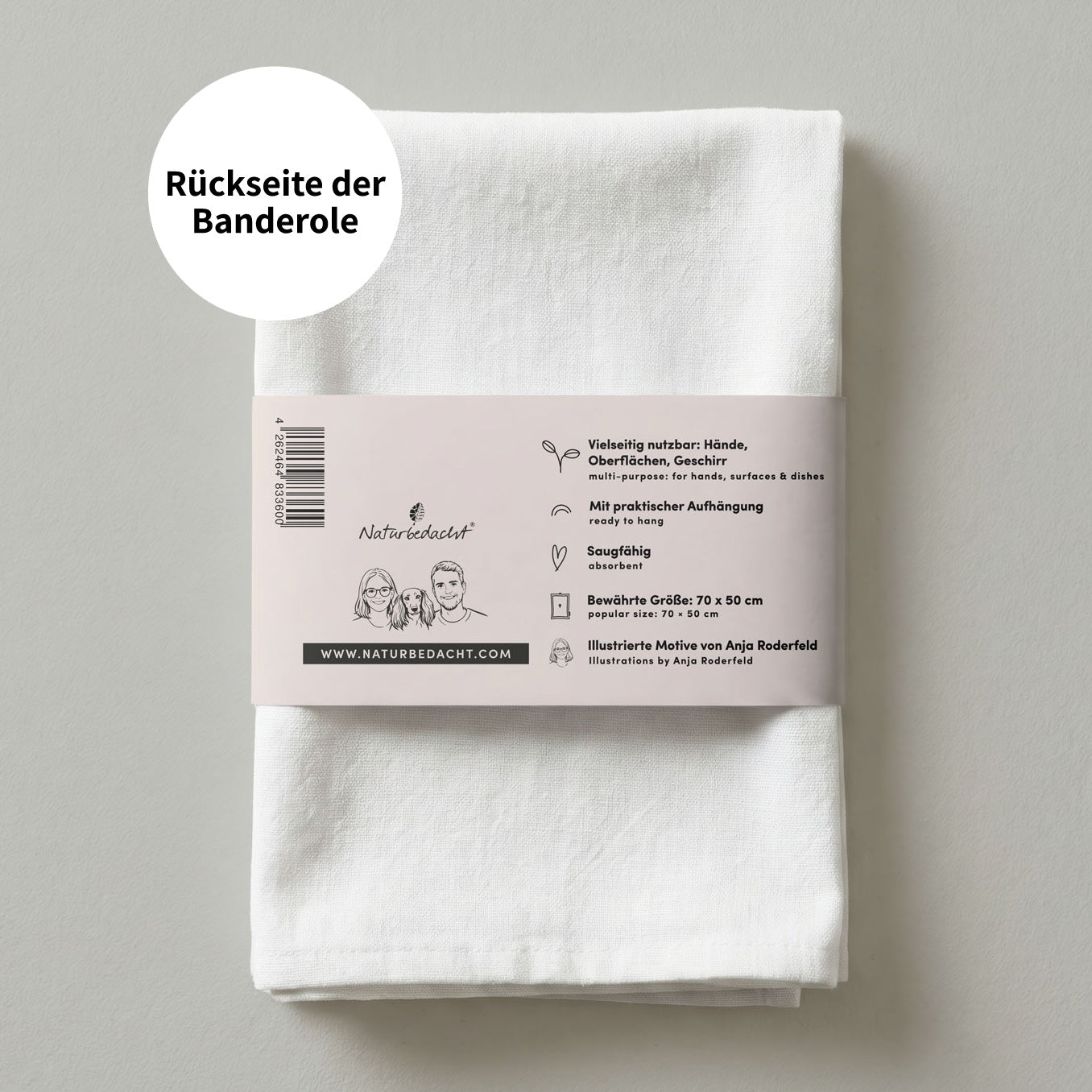 8 - Geschirrtuch Bio Baumwolle - More Amore - Nr. 8
