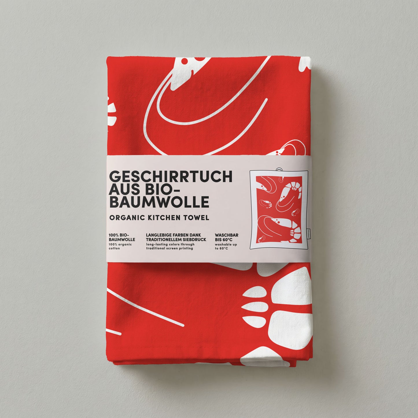 2 - Geschirrtuch Bio Baumwolle - Scampis Nr. 2