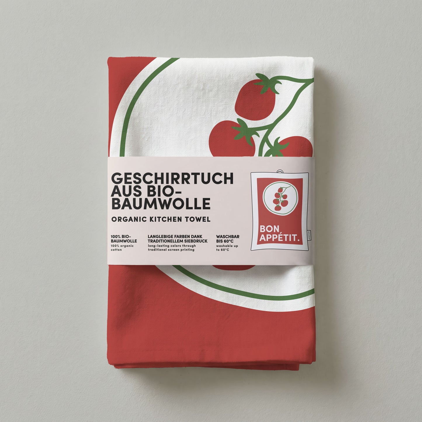 6 - Geschirrtuch Bio Baumwolle - Bon Appetit - Nr. 6