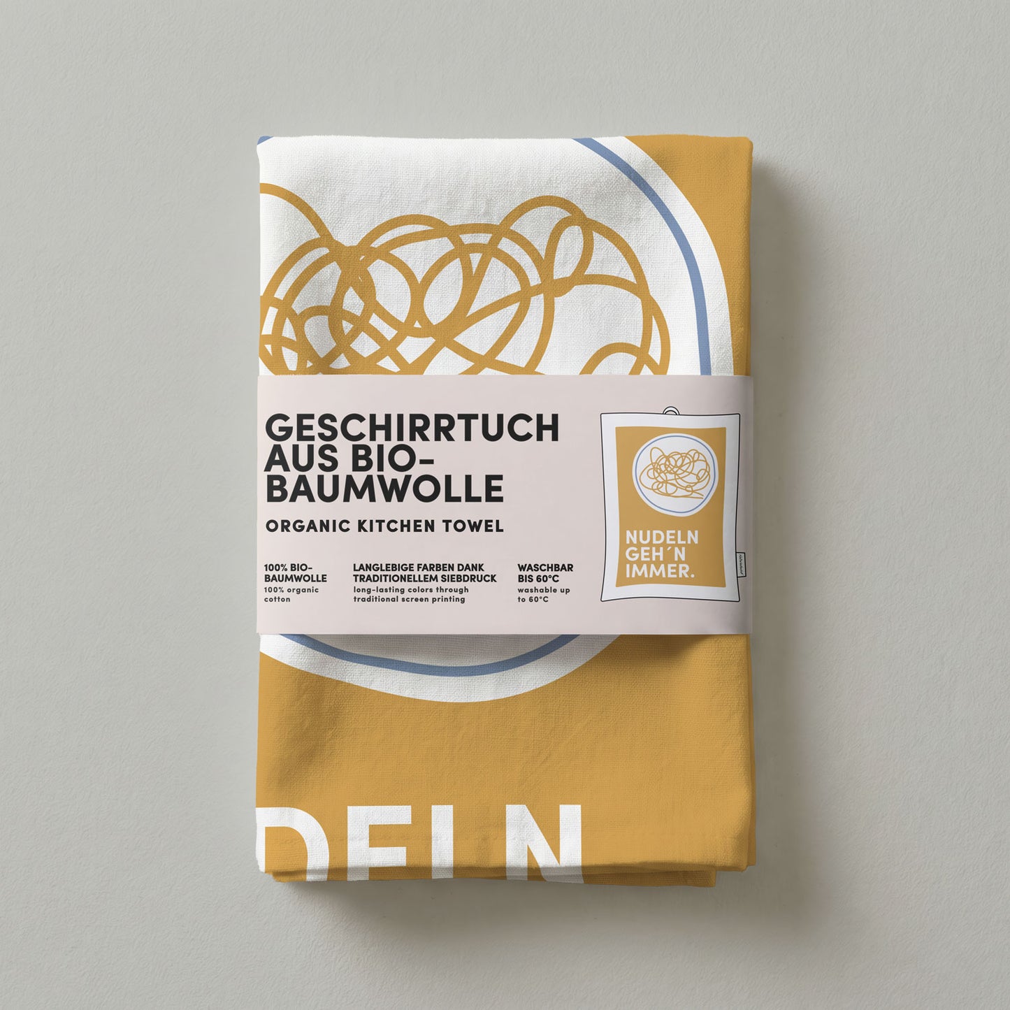 5 - Geschirrtuch Bio Baumwolle - Nudeln - Nr. 5