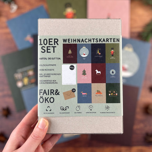 Postkarten-Set - 10 Weihnachtskarten + Umschläge - Nr. 19